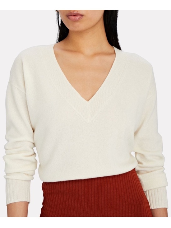 INTERMIX Sweaters - Intermix 100% Cashmere Elroy V-Neck Cashmere Sweater Size Medium Cream Ivory